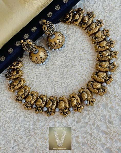 Antique gold terracotta jewellery-VTCJ-02