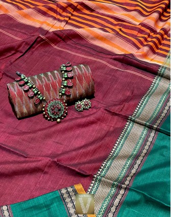 Handloom cotton saree-VHSS-1613