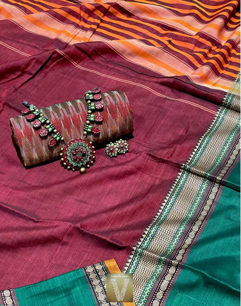 Handloom cotton saree-VHSS-1613