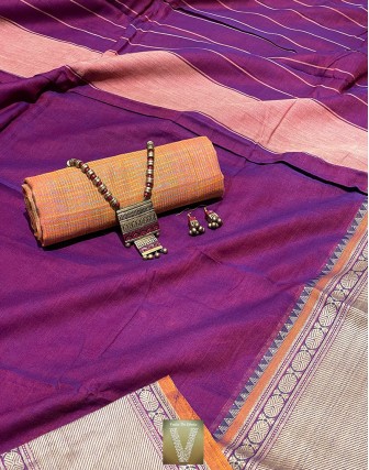 Handloom cotton saree-VHSS-1618