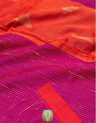 Pink jute silk saree-VJSS-1484