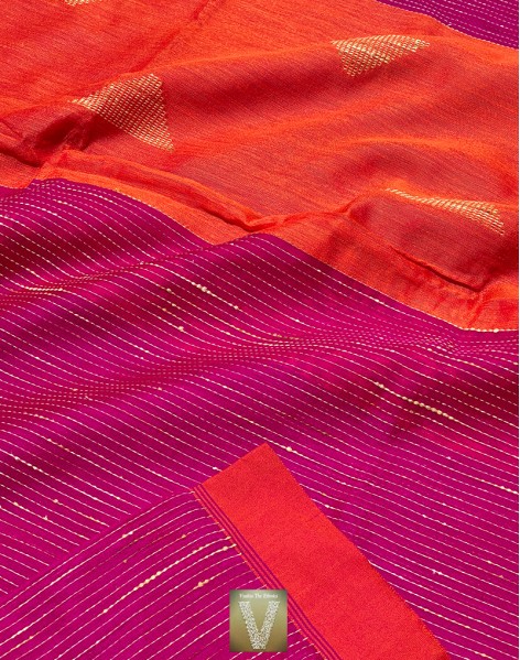 Pink jute silk saree-VJSS-1484