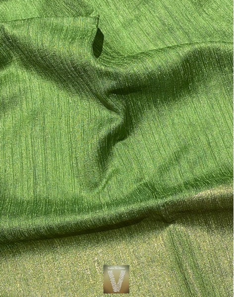 Olive green jute silk saree -VJSS-1640