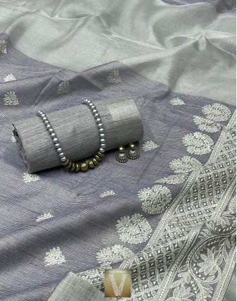 Jute Kota tissue saree -VKJT-1419