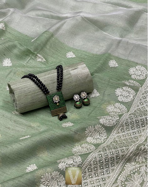 Jute Kota tissue saree -VKJT-1420