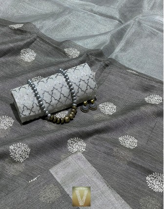 Jute Kota tissue saree -VKJT-833