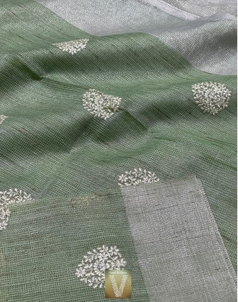Jute Kota tissue saree -VKJT-834