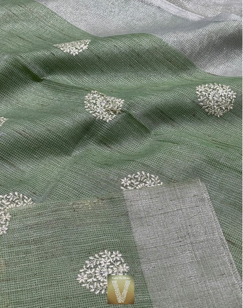 Jute Kota tissue saree -VKJT-834