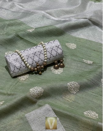 Jute Kota tissue saree -VKJT-834