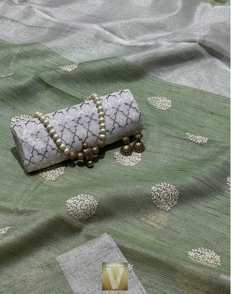 Jute Kota tissue saree -VKJT-834