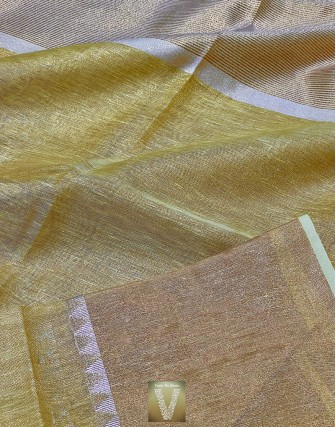 Linen tissue saree-VLNT-1166