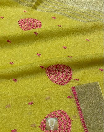 Linen silk saree-VLNS-1553