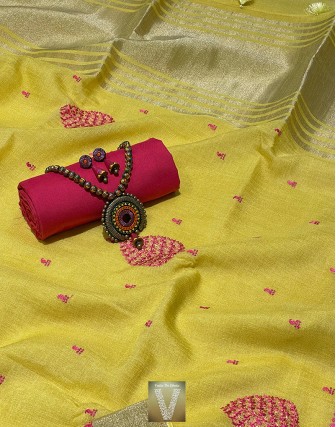 Linen silk saree-VLNS-1553