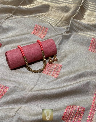 Linen silk saree-VLNS-1554
