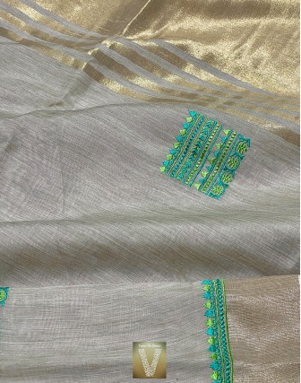 Linen silk saree-VLNS-1556