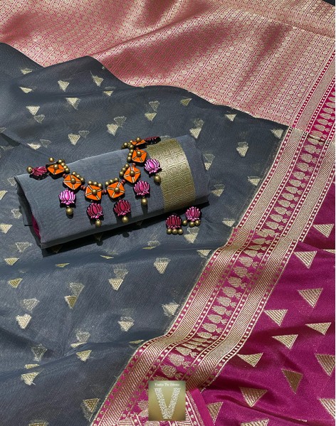 Organza sarees-VOGS-1491