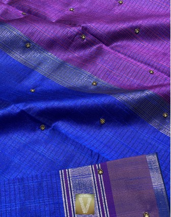 Semi Raw silk sarees-VSRW-1305