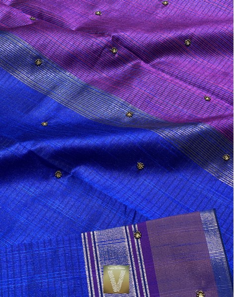 Semi Raw silk sarees-VSRW-1305