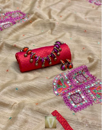 Semi tussar sarees-VSTS-1080