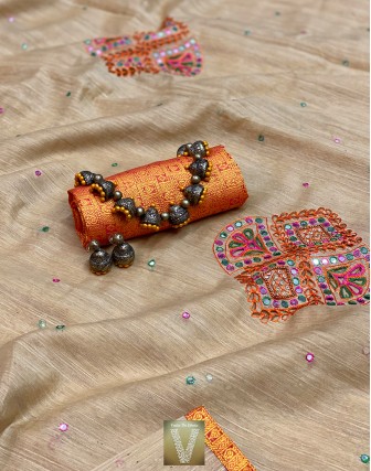 Semi tussar sarees-VSTS-1081
