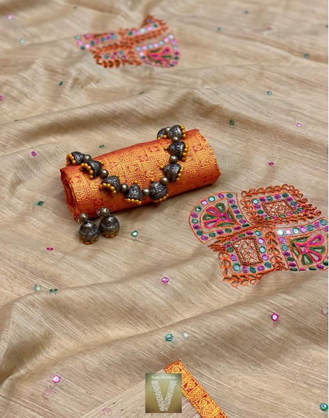 Semi tussar sarees-VSTS-1081